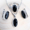 Women Bridal Jewelry Sets Silver Black Cubic Zirconia Jewellery Wedding Earrings Rings Bracelets Pendant Necklace - Image 7