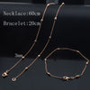 3mm Double Bead Round Link Chain Bracelet Necklace Rose Gold Color Set Jewelry - Image 8