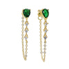 tear drop cz tassel chain earring colorful birthstone cubic zirconia Gold color multi color stone jewelry - Image 10