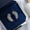 Small Fresh Leaves Earrings with CZ Stone Aesthetic Jewelry for Women Silver Color Earrings Wedding Accessories - Image 5