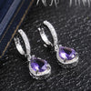 Female Earrings Silver Needle Purple Gem Earrings For Women Wedding Jewelry Girlfriend Gift - Image 4