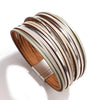 Bohemian Contrast Color Splice Slim Stripe Leather Bracelet for Women Multilayer Wide Wrap Bracelet Couple Jewelry Gift - Image 13