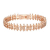 Women Carve Beads Geometric Rose Gold Color Strand Round Ball Chains Bracelets - Image 1