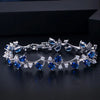 Pera Royal Women Jewelry Silver Color Dark Blue CZ Crystal Leaf Chain Link Bracelets and Bangles for Party Gift - Image 12