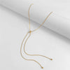 Copper Snake Chain Tassel Necklace with Ball Pendant in Gold-Tone or Silver-Tone - Image 4