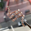 Rose Gold Color with Water Drop Zircon Snake Shape Women Ring Delicate Anniversary Gift Stylish Opening Rings - Image 3