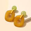 Colourful Big Round Drop Earrings For Women Statement Long Resin Geometric Earrings Korean Simple Jewelry - Image 7