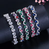 Pera 5 Colors Options Ladies Silver Plated Cubic Zirconia Royal Blue Tennis Bracelets Jewelry for Women Party Gift - Image 5