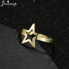 Stainless Steel Rings for Women Vintage Geometric Round Opening Adjustable Ring Stackable Midi Ringen Jewelry - Image 9
