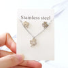 Chic Elegant Heart Indian Jewelry Sets Women Wedding Crown Steel Necklace And Earrings Bulk - Image 11