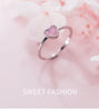 Modian Genuine 925 Sterling Silver Romantic Pink Opal Hearts Rings for Women Adjustable Open Finger Ring Fine Jewelry