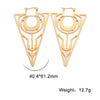 Vintage Triangle Hoop Earrings for Women Cross Stainless Steel Jewelry Moon Accessories Birthday Mother Gifts - Image 9