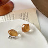 Retro Irregular Diamond Crystal Clip on Earrings Personality Simple Candy Color Ripple Ear Clips for Non Pierced Women - Image 5