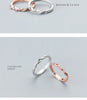 Modian Radiant Zircon Geometric Twist Open Adjustable Sterling Silver 925 Ring for Women Luxury Wedding Gift Fine Jewelry