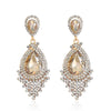 Champagne Crystal Earrings Gold Color Jewelry Female Bricons Wedding Long Big Drop Earrings For Women - Image 7