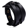 Leather Wide Cuff Bangles Punk Vintage Three Layers Wide Black Brown Men Jewelry Bracelets - Image 21