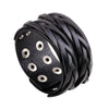 Leather Wide Cuff Bangles Punk Vintage Three Layers Wide Black Brown Men Jewelry Bracelets - Image 33
