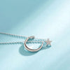 Moon Star Silver Necklace Simple Sparkling Clavicle Chain Woman Wedding Jewelry Party Birthday Gift - Image 2