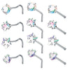 Surgical Steel Nose Stud Set 4 Pieces 20G in L Shape Screw and Bone - Image 38