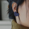 Cozy Knitted Texture Heart Studs Sweater Pattern Polymer Clay Earrings Small Love Heart Jewelry Handcrafted Sweet Daily Wear - Image 11