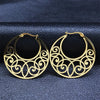 India Gypsy Tribal Ethnic Mandala Stainless Steel Earrings Women Gold Color Lotus Flower Hoop Earring Indian Jewelry - Image 12