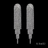 Long Tassel Drop Earrings for Women Silver Color Rhinestone Crystal Hanging Dangle Earring Bridal Wedding Jewelry - Image 8