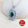 Women Bridal Jewelry Sets Silver Green Zircon Wedding Jewerly Earrings Rings Stones Bracelets Pendant Necklace Set - Image 4