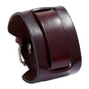 Leather Wide Cuff Bangles Punk Vintage Three Layers Wide Black Brown Men Jewelry Bracelets - Image 23