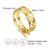 Retro Filigree Stainless Steel Ring Cutout Elegant Gold Color Finger Rings Jewelry Wedding Gift for Women Friend - Image 9