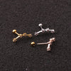 1Pc Twelve Constellations Steel Daith Earring Ear Piercing Barbell CZ Horoscope Ear Tragus Daith Piercing Jewelry 20G - Image 10