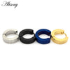 2pcs Gear Stripe Stainless Steel Women Men Huggies Ear Cuff Buckle Circle Hoop Earring Unisex Piercing Jewelry - Image 1