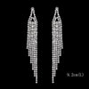 Long Tassel Drop Earrings for Women Silver Color Rhinestone Crystal Hanging Dangle Earring Bridal Wedding Jewelry - Image 19