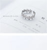 Modian Genuine 925 Sterling Silver Open Adjustable Lovely Plant Ring for Women Stackable Tiny Flower Ring Fine Jewelry Bijoux