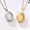Delicate Floral Oval Heart Locket Pendant Necklaces for Women,Stainless Steel Photo Frame Promise Love Keepsake Gift - Image 1