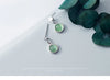 Modian 100% Real 925 Sterling Silver Round Green Opal Crystal Stud Earrings for Women Wedding Statement Jewelry Boucles