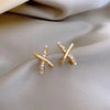Design Sense Korean and Small Cross Shaped Pearl Earrings Girl's Unusual Accessories Jewelry For Woman - Image 5