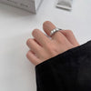 Ventfille Silver Thick Simple Wave Light-shaped Double-layer Rings Couple Ring Female Gift - Image 9
