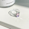 Simple Inlaid Colorful Zircon Resin Ring Women Sweet Cute Birthday Party Commemorative Jewelry Gift - Image 2