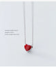 Modian Real 925 Sterling Silver Red Pink Green Enamel Hearts Pendant Necklace for Women Statement Fine Silver Jewelry Collar
