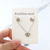 Chic Elegant Heart Indian Jewelry Sets Women Wedding Crown Steel Necklace And Earrings Bulk - Image 35