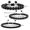 Black Bead Bracelet with 4 mm 6 mm or 8 mm Beads and Adjustable Fit - Image 6