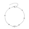 Layered Bead Anklet with Heart Charm - Image 3