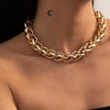 Punk Gold Color Metal Handmade Short Necklace Men Retro Simple Twisted Hip Hop Thick Clavicle Necklaces Women Jewelry - Image 3
