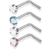 Surgical Steel Nose Stud Set 4 Pieces 20G in L Shape Screw and Bone - Image 27