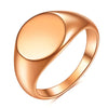 Women Signet Ring Polished Seal Chunky Oval Width Ring Stainless Steel Simple Punk Jewelry Accessories - Image 9