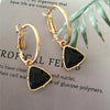 Korea Women Cat's Eye Triangle Stone Pendant Hoop Earrings Small Simple Temperament Female Wedding Jewelry - Image 6
