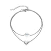 Layered Bead Anklet with Heart Charm - Image 7