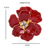 Blue and Red Enamel Flower Brooch Pin in Two Colors - Image 4