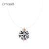 Cubic Zirconia Pendant Necklace Women Invisible Transparent Fishing Line Choker Oval Heart Star Geometric Necklaces - Image 12