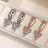 Hollow Out Heart Earrings for Women Full Dazzling CZ Silver Color/Gold Color Love Dangle Earrings Jewelry Gift - Image 6
